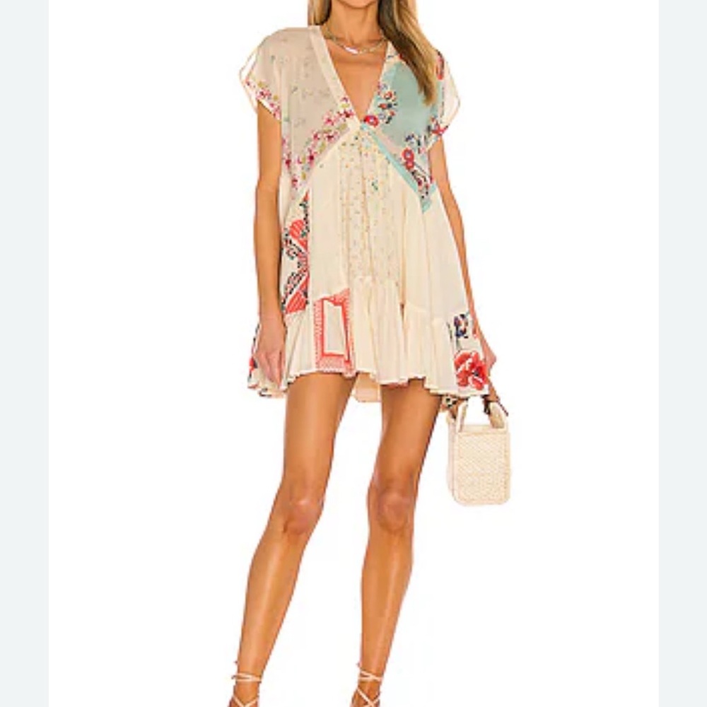 Free People Mended with Scarves mini dress